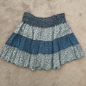 American Eagle Print Mix Tiered Mini Skirt